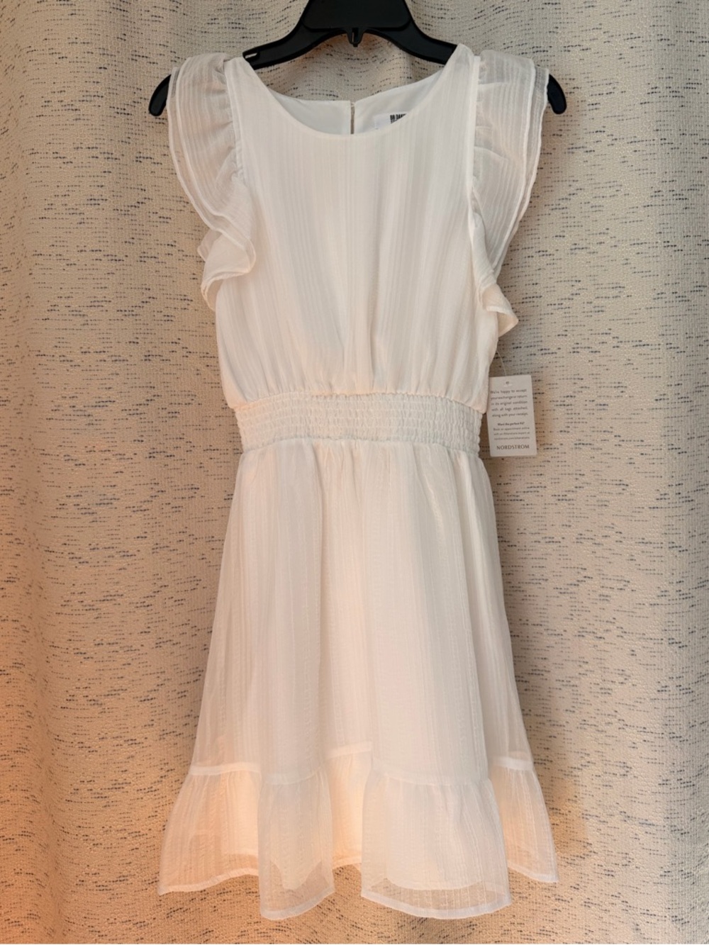 BB Dakota White Ruffle Smocked Waist Girls Dress